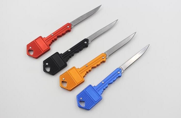 KNIFEZER Pisau  Lipat Mini Bentuk Kunci  Portable Key Knife 